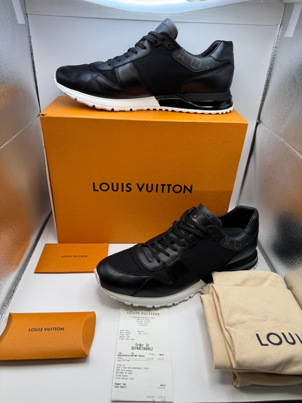Louis Vuitton Black & White Men's Runner Sneakers